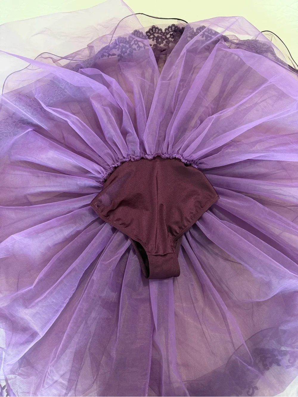 Weissman Purple Tulle Ballet Dress with Embellished Velvet Bodice